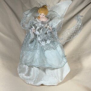 14” Porcelain Angel Fiber Optic Tree Topper-missing cord